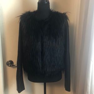 Black Faux Fur Michael Kors Jacket